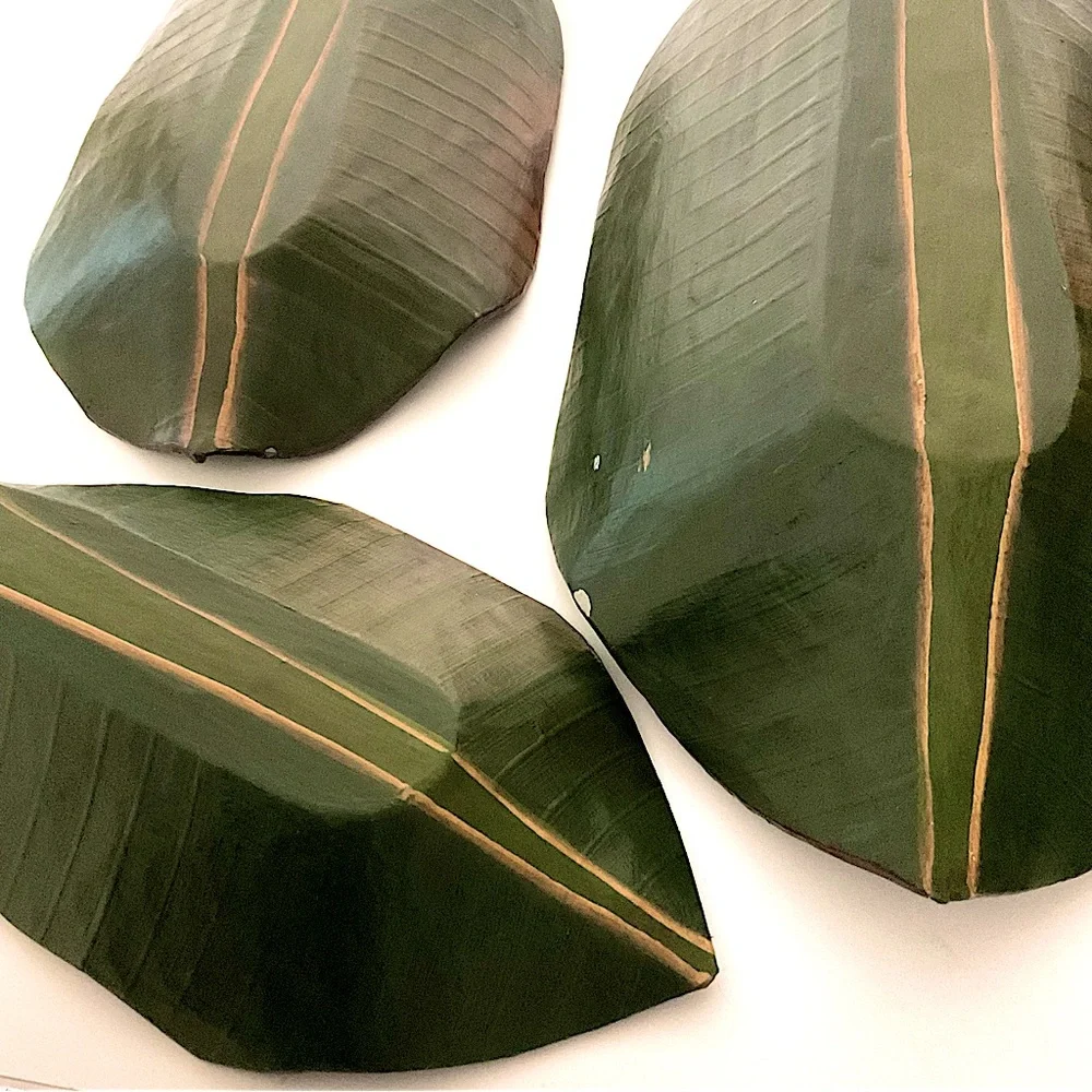 Bamboo Nestled Palm Leaves Set of 3
